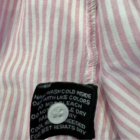 NWOT Walter Baker JORDAN TOP Blouse Pink Stripe Cotton Button Down Ruffle XS - Picture 4 of 8